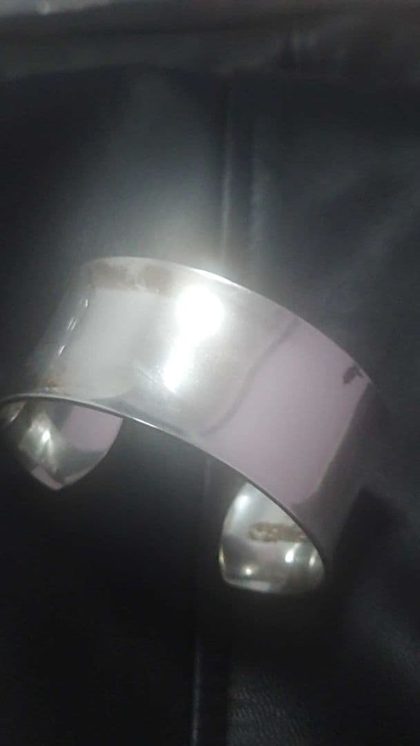 ワイドバングル 　 ブレスレット　美品　シルバー