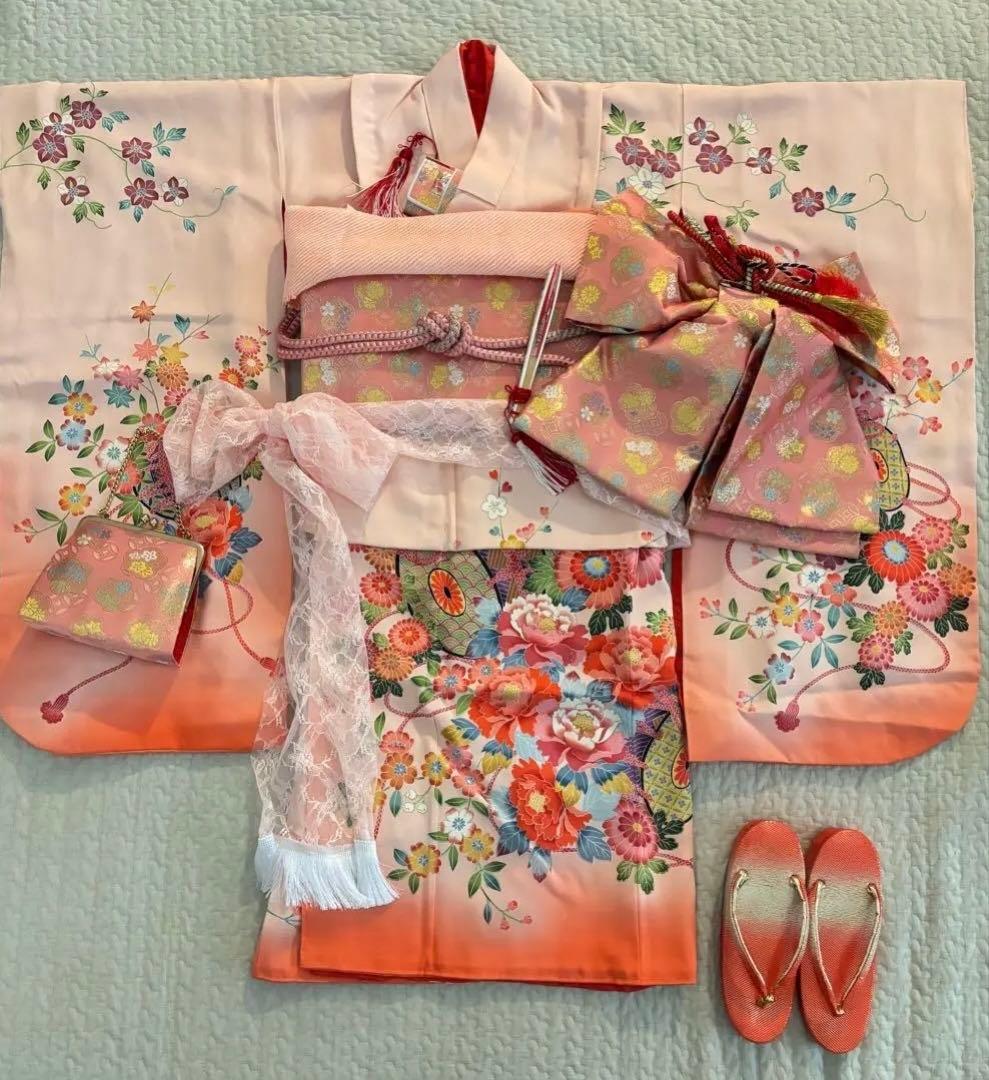 7歳　七五三　正絹　お着物セット