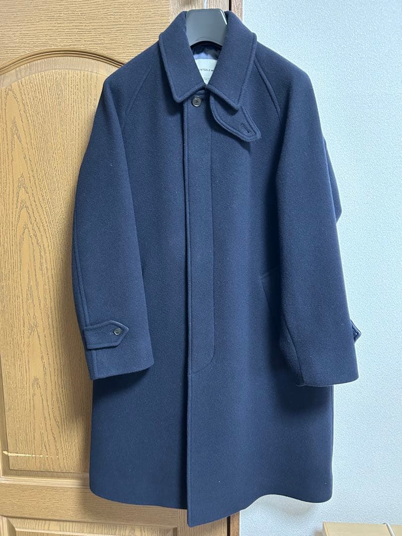 green label SENTDALE WOOL ネイビー ステンカラーコート