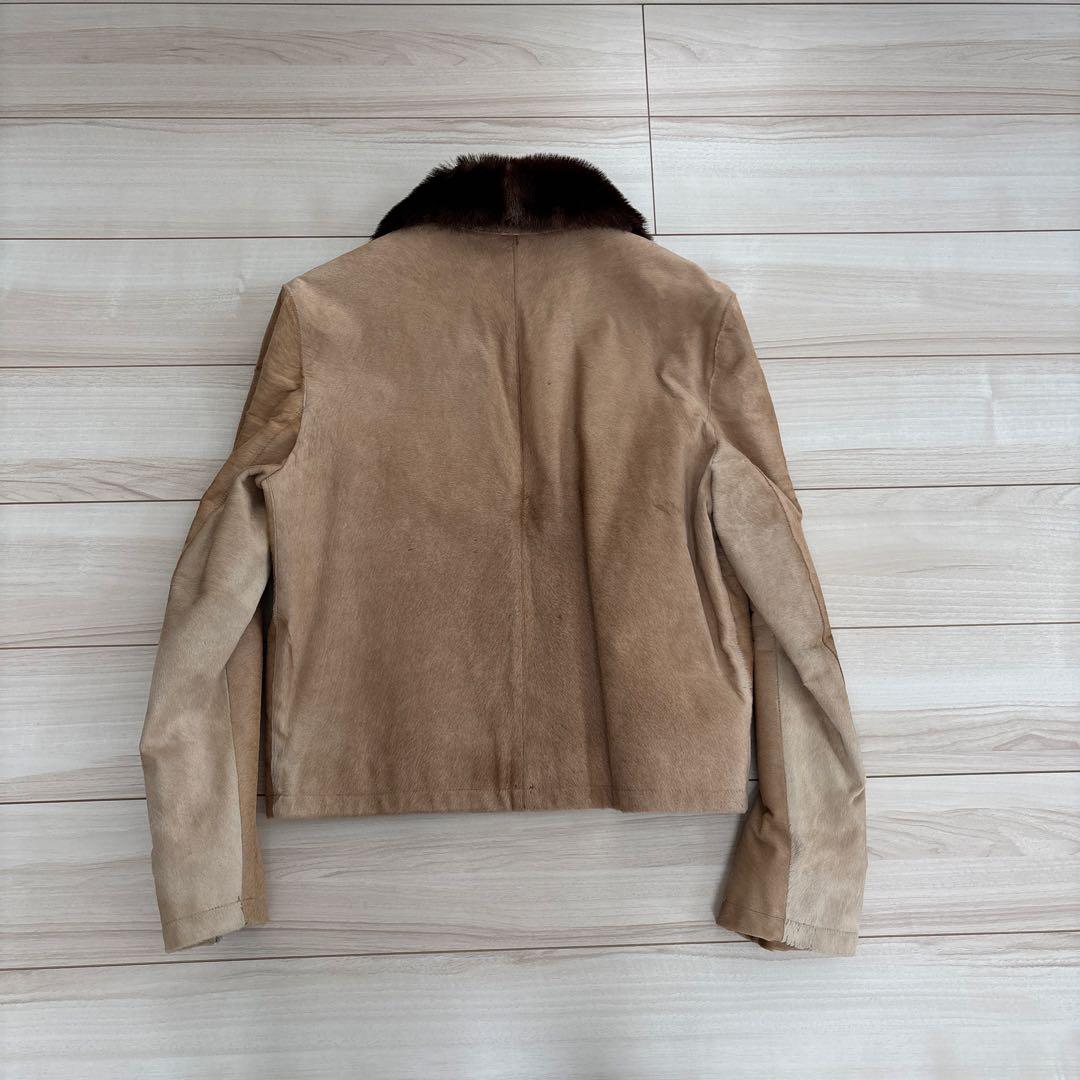 CASUAL プラダ　PRADA ハラコJKT レザーJKT ファー付き