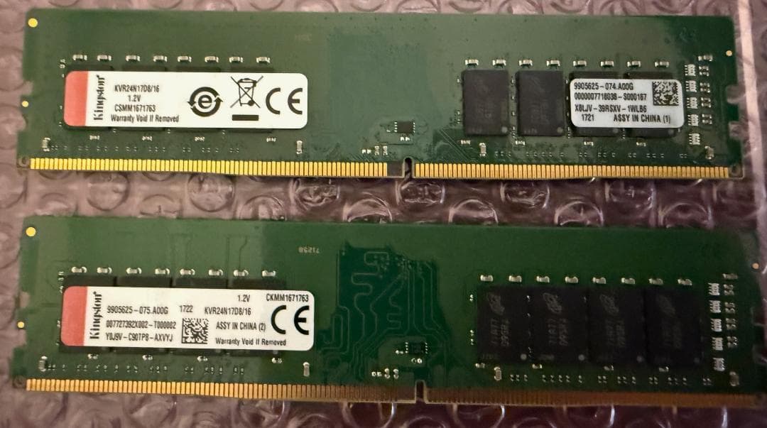 デスクトップ用DDR4-2400 16GB ×2 計32GB メモリ