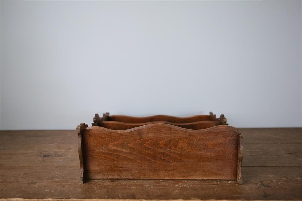 フランスアンティーク木製ウォールシェルフ/壁掛けラック/飾り棚(90-167)