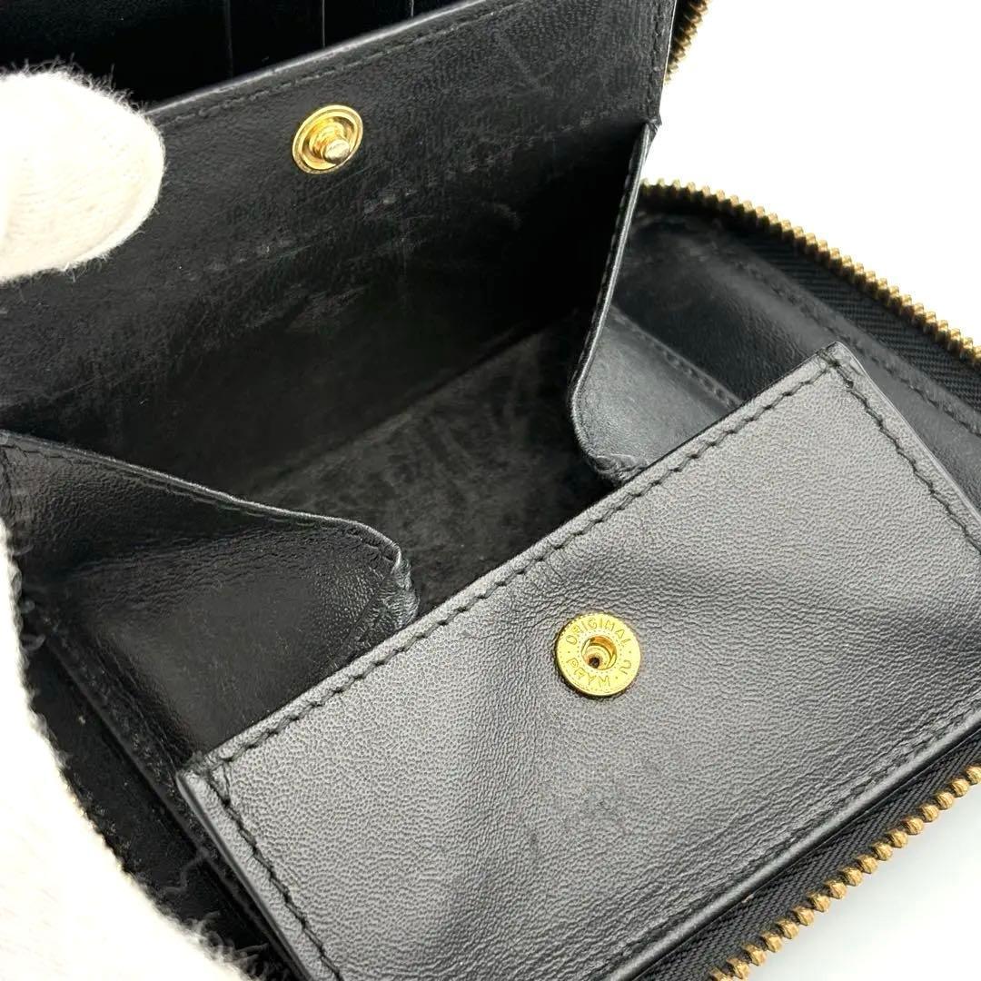 コムデギャルソン ラウンドジップ 二つ折り財布 ブラック