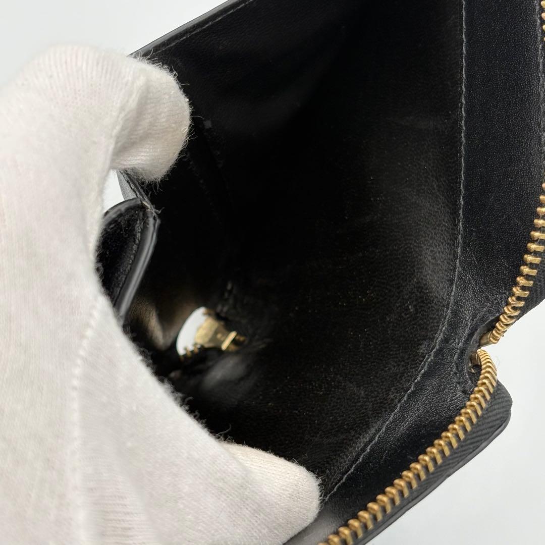 コムデギャルソン ラウンドジップ 二つ折り財布 ブラック