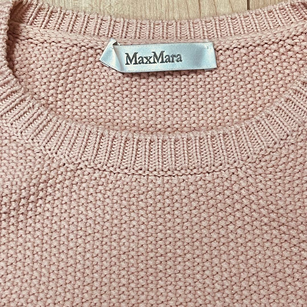 MaxMara マックスマーラ　ピンク M刺繍 ニットセーター 長袖