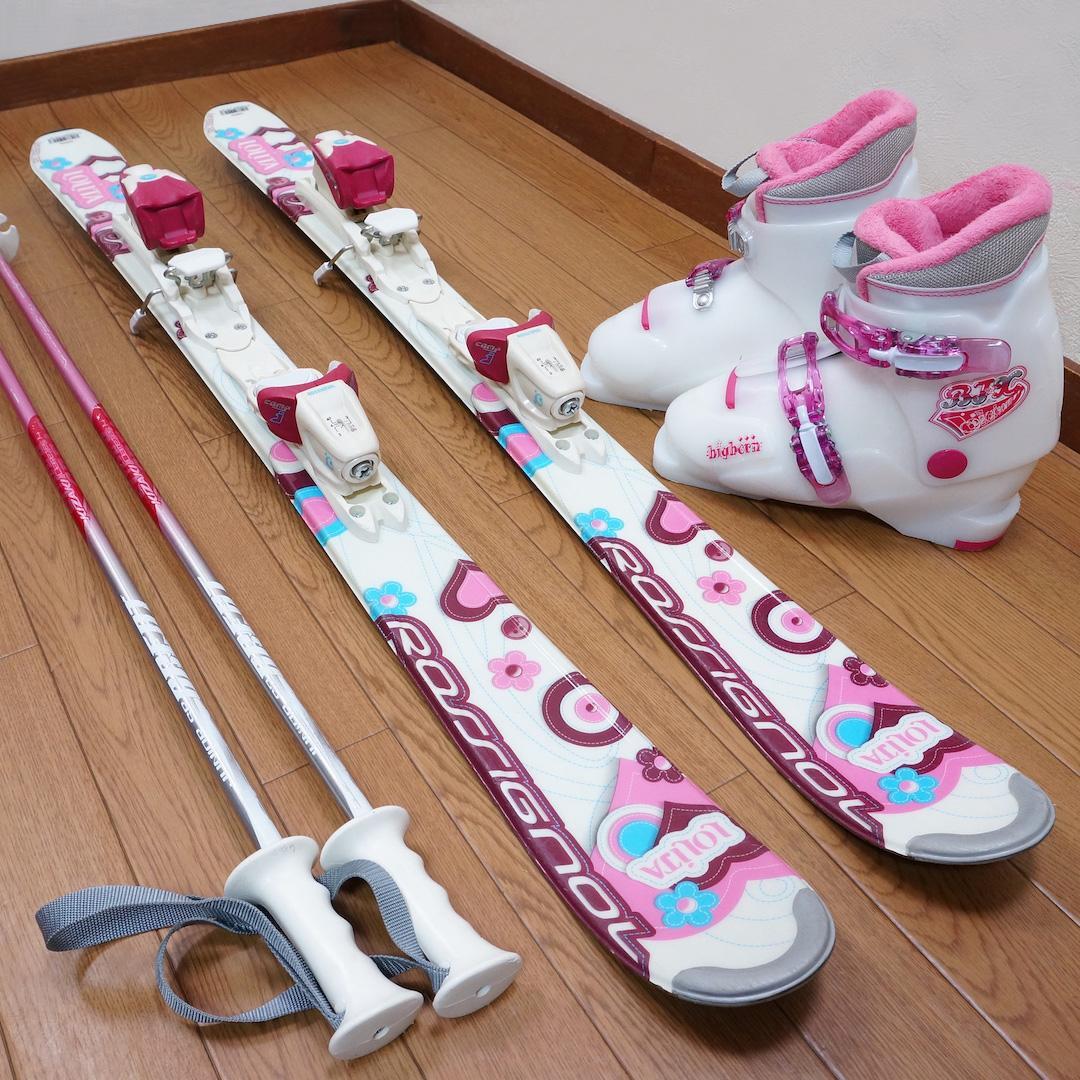 メンテ済 110cm 靴20cm ROSSIGNOL スキーセット