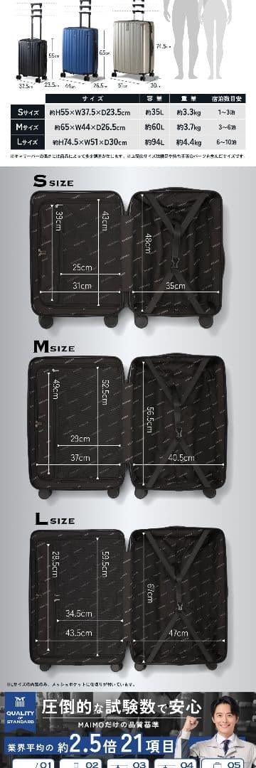 新品/未使用 MAIMOスーツケース　ゴールド　Mサイズ