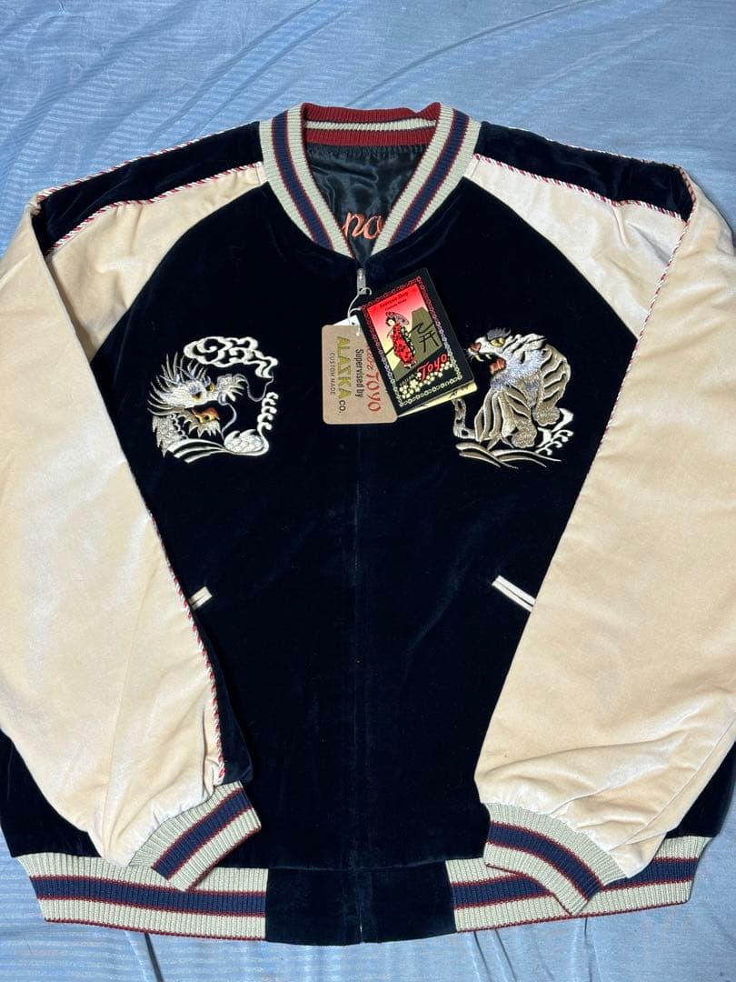 テーラー東洋　スカジャン　別珍　ツートン　試着のみ　TT15795-128