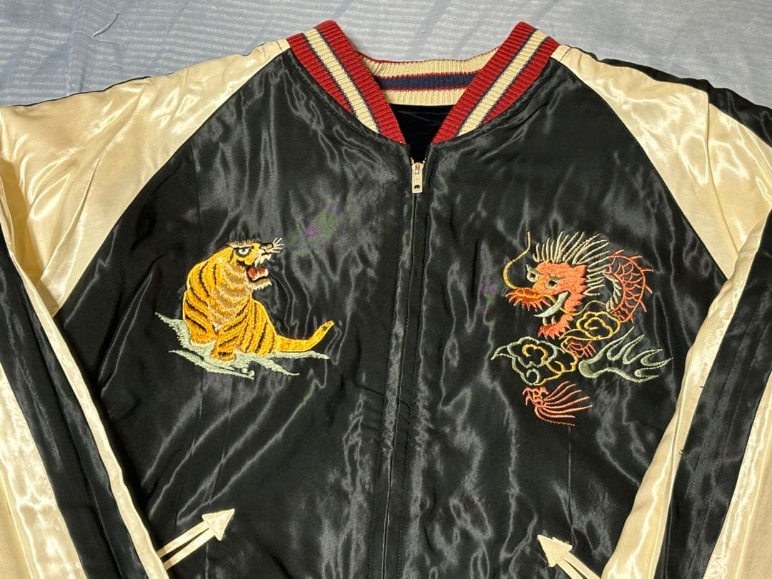 テーラー東洋　スカジャン　別珍　ツートン　試着のみ　TT15795-128