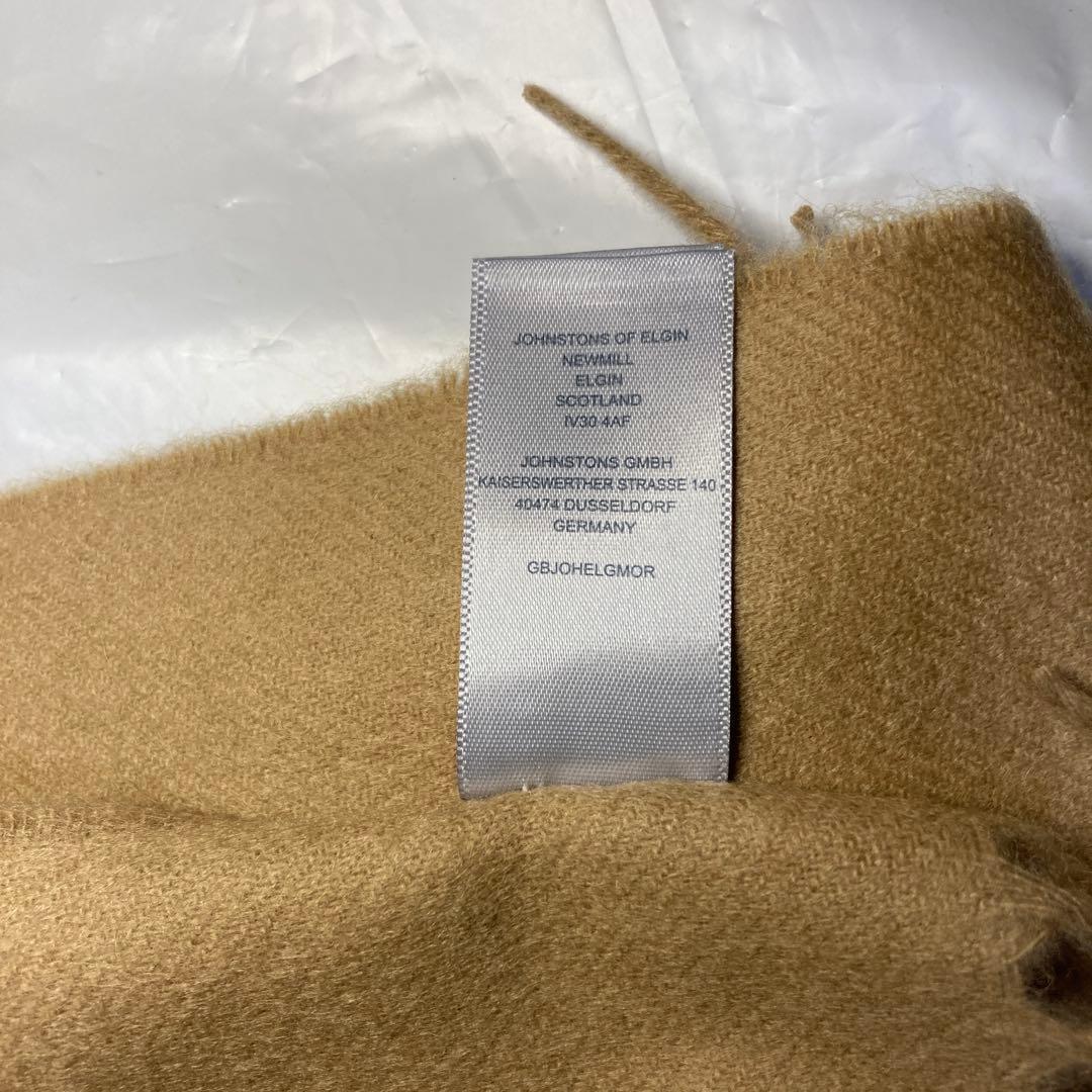 新品 ジョンストンズ カシミヤ100％ 大判ストール キャメル