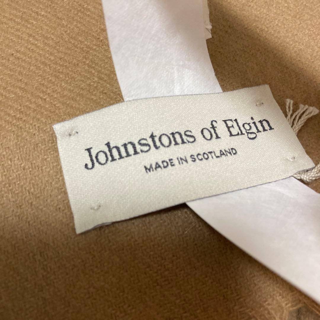 新品 ジョンストンズ カシミヤ100％ 大判ストール キャメル