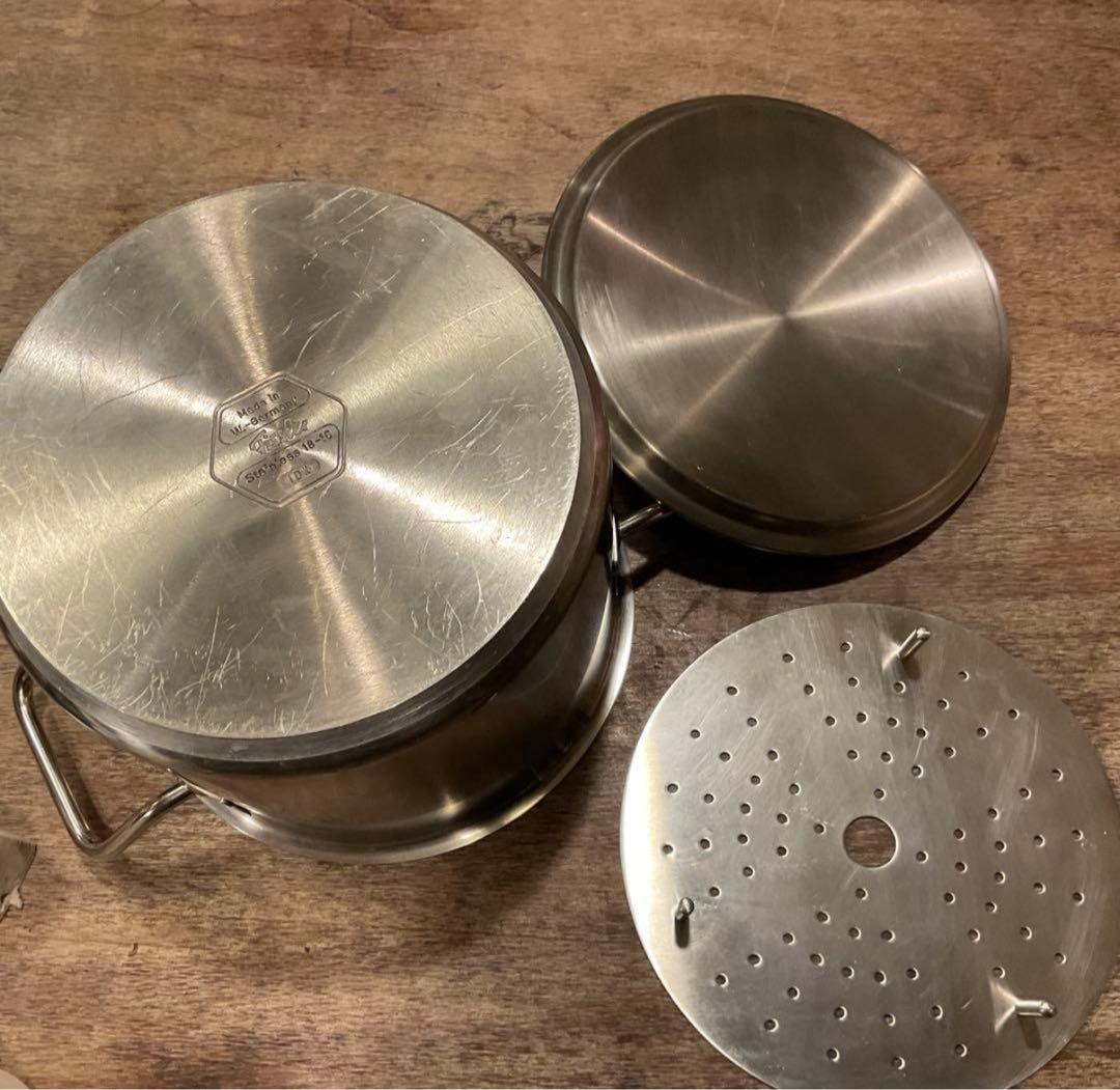 希少品★西ドイツ製★フィスラー★両手鍋★プロコレクション★蒸し板➕取説付き