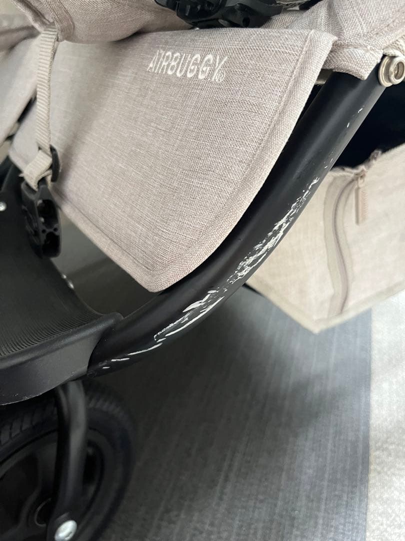 【美品】AirbuggyココダブルEXフロムバースアースサンドベビーカーシート付