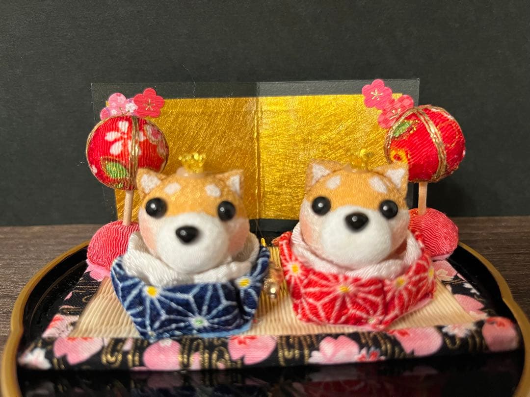 つまみ細工　柴犬　雛人形　& 五月人形　2way