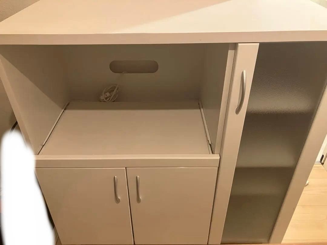 ニトリ　キッチンカウンター　レンジボード　白