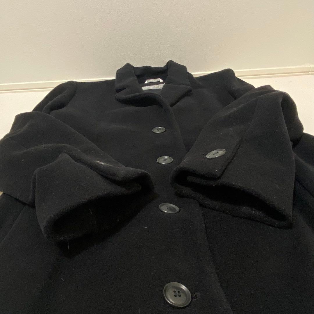 マックスマーラ　ロングコート　チェスターコート　LANAWOOL 42 3L 黒