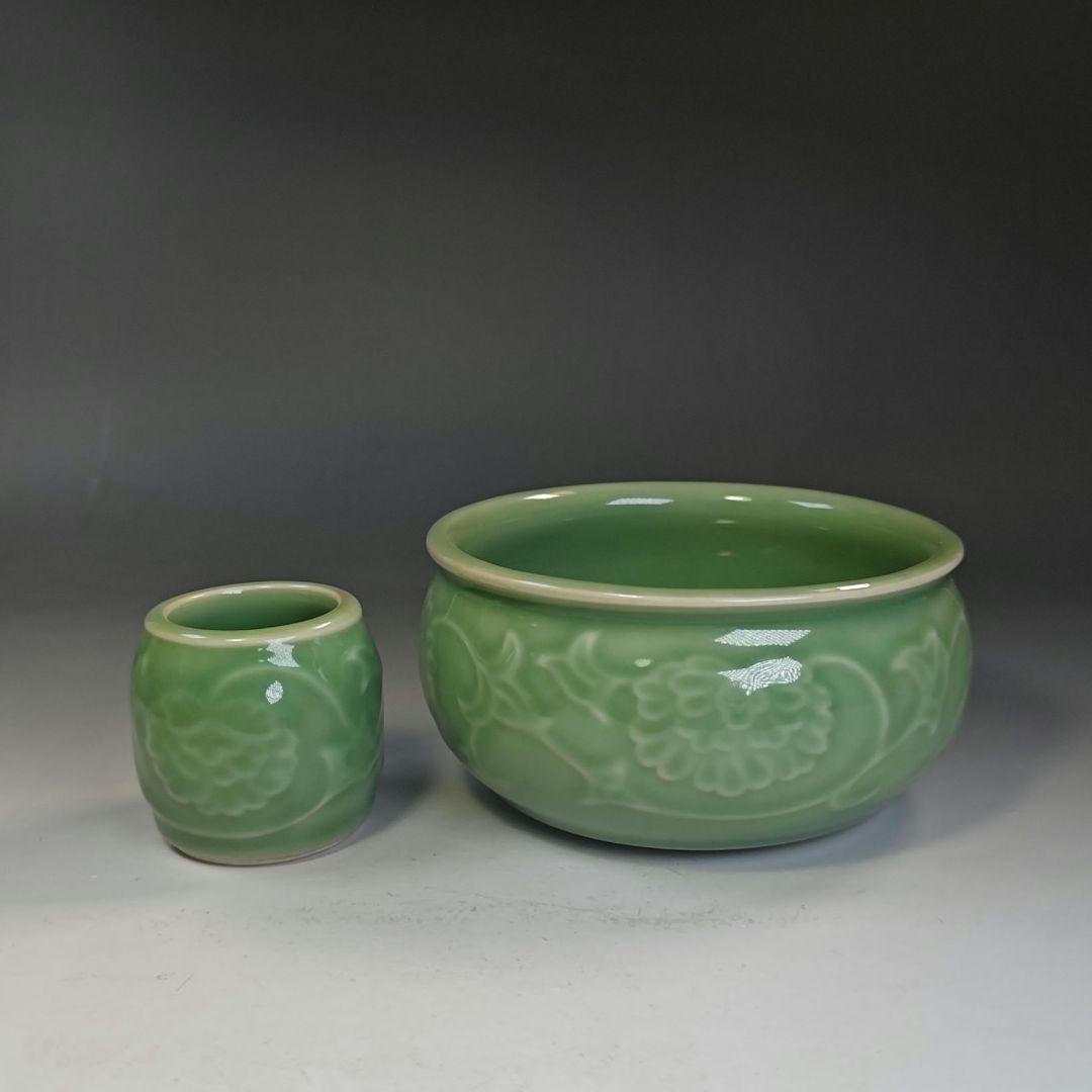 イ890 皆具『平安　手塚祥堂』『天竜寺唐草文　台子　皆具　共箱』茶道具