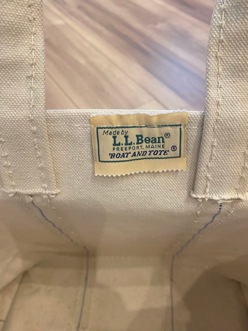 80s エルエルビーン　トートバッグ　2色ギザタグ　ネイビー　フェード　M