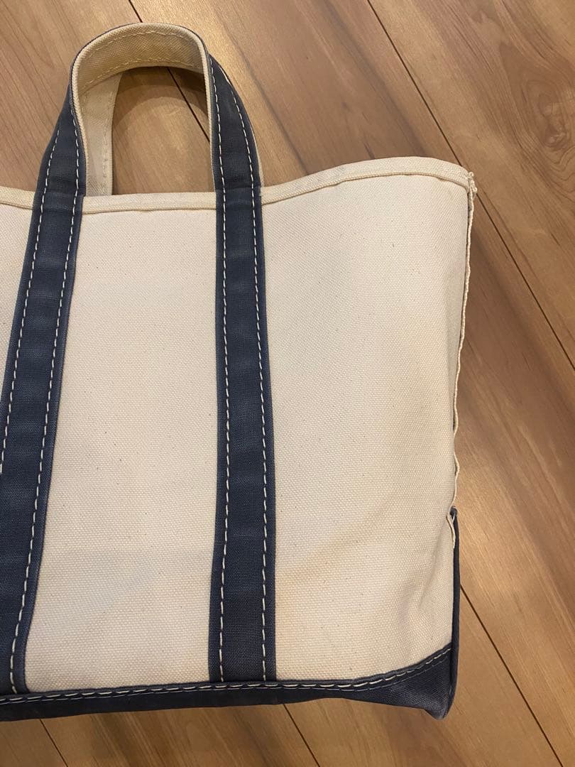 80s エルエルビーン　トートバッグ　2色ギザタグ　ネイビー　フェード　M