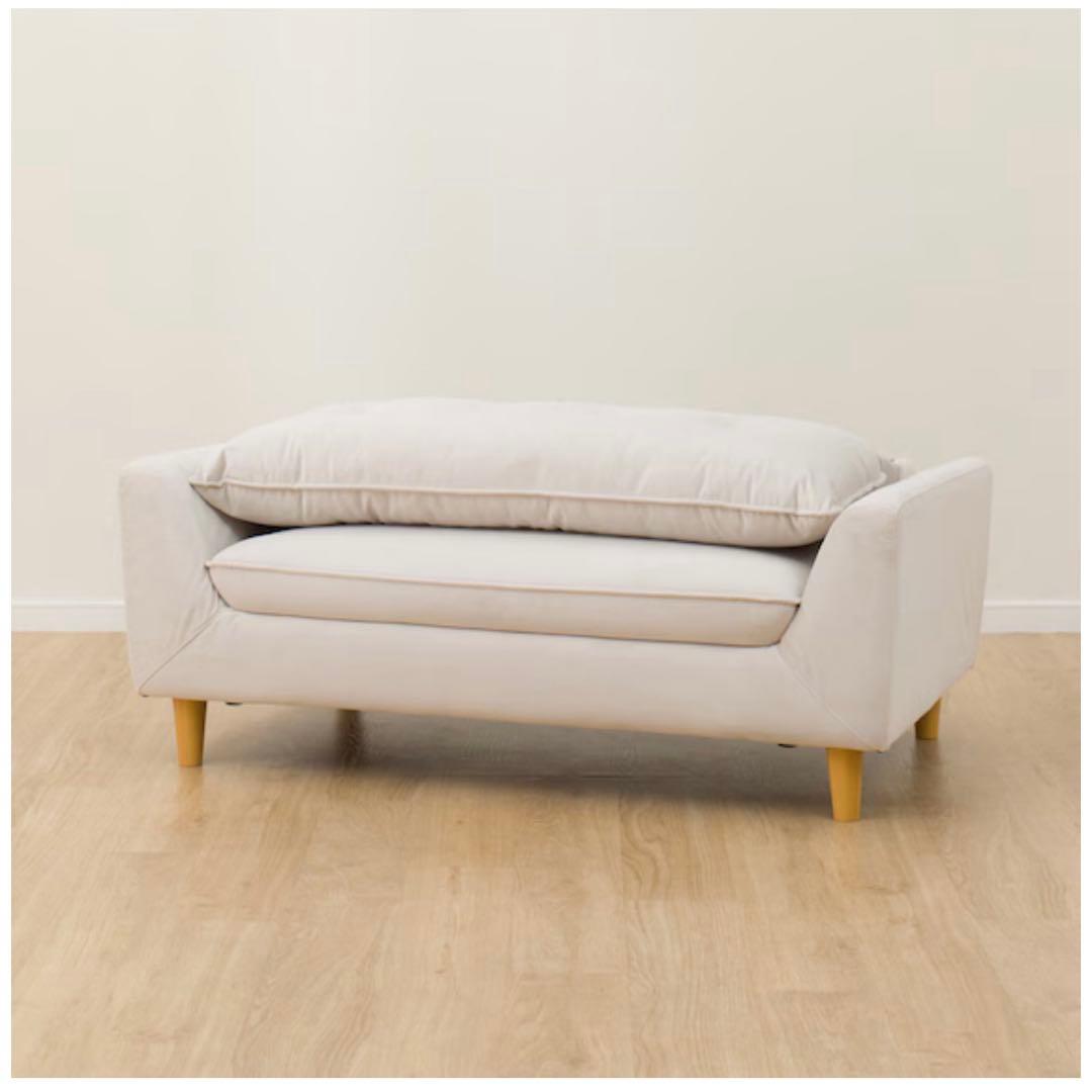 ニトリ　コンパクトソファ　コンパクト　ソファ　ライトグレー　ホワイト　二人掛け