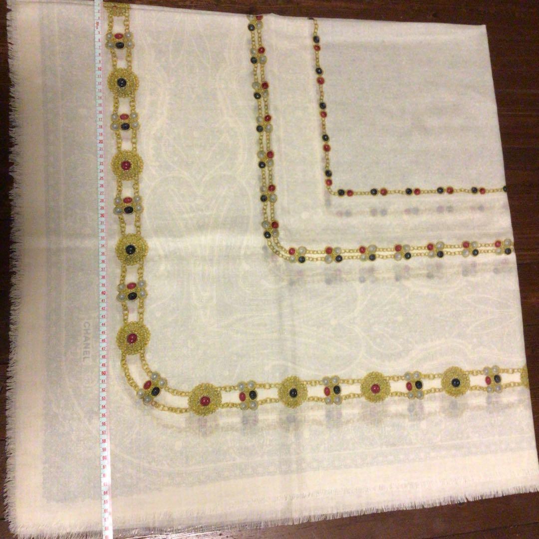 シャネル　大判　ストール　宝石柄　ヴィンテージ