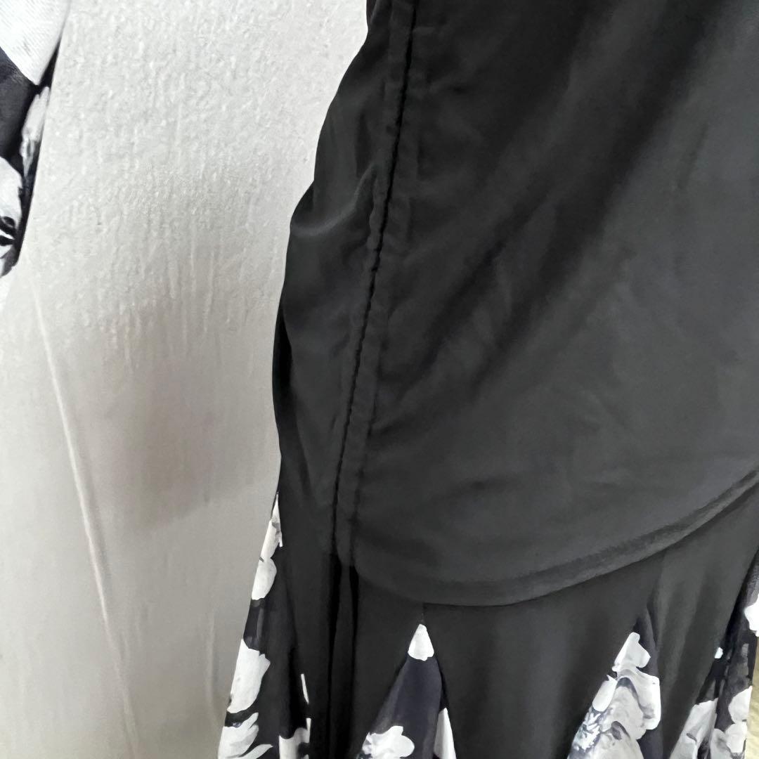 新品 社交ダンス セットアップ モノトーン花柄