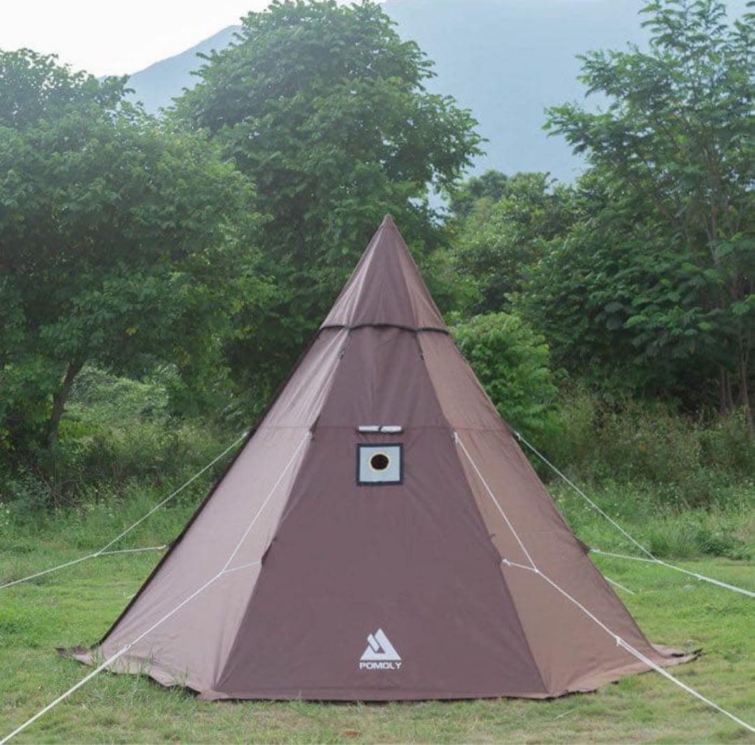 POMOLY ティピー型キャンプテント ブラウン