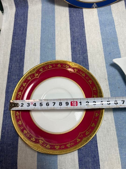 733 大倉陶園　ロイヤルブルークラウン皿　アレキサンドリーヌ茶托　レモントレイ