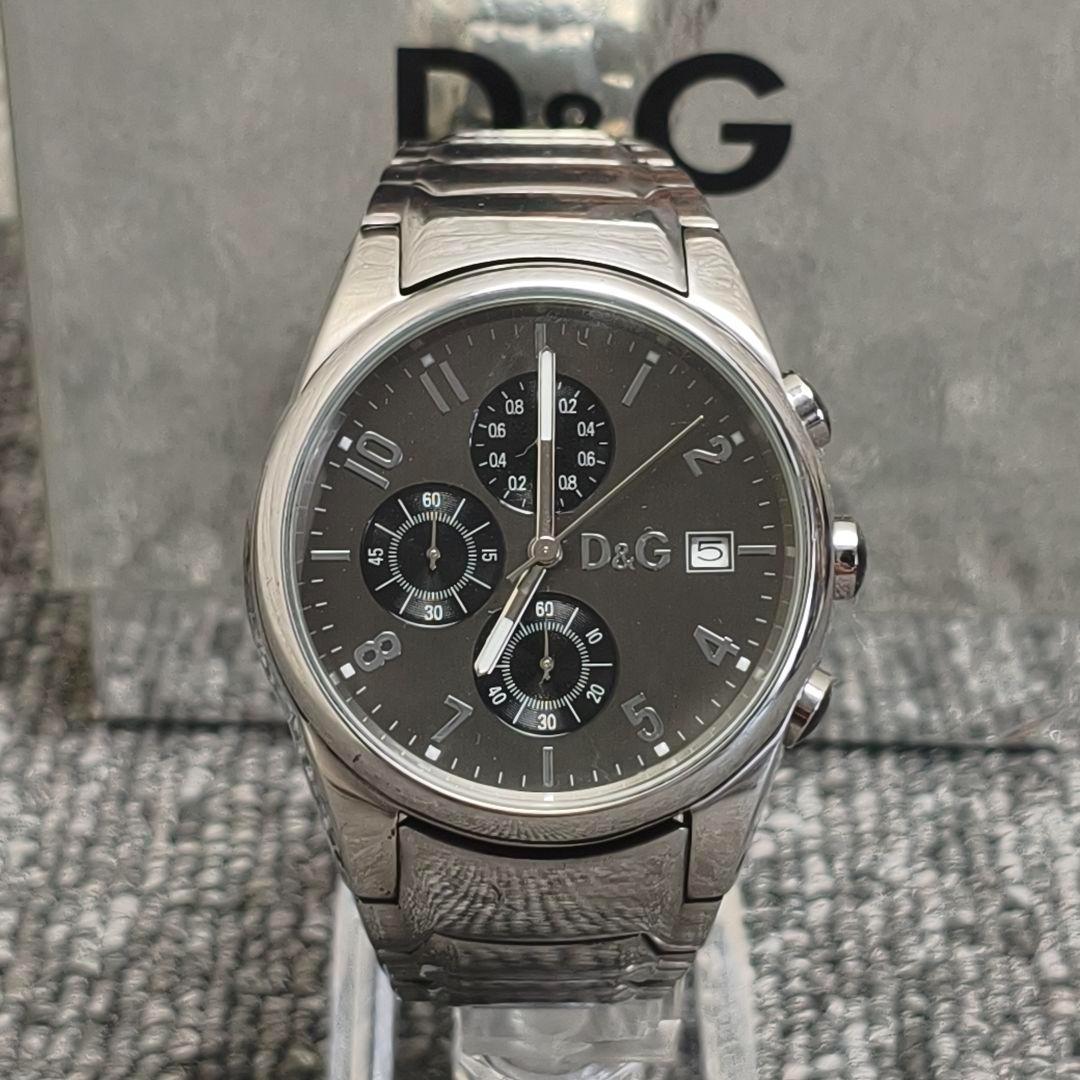 ♥️ 動作品 D&G Sandpiper クロノグラフ アナログ時計　ステンレス