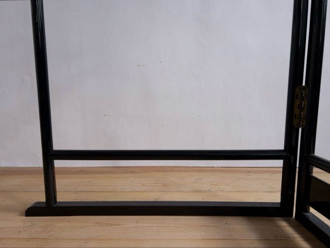 ハンガーラック　衣紋かけ　黒　パーテーション　古道具　アンティーク　ビンテージ