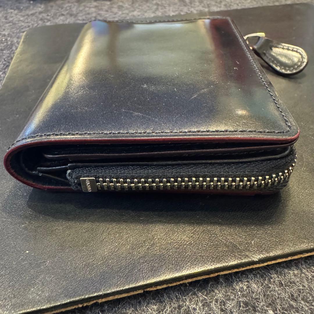 GANZO CORDOVAN R.C. Lファスナー二つ折り財布