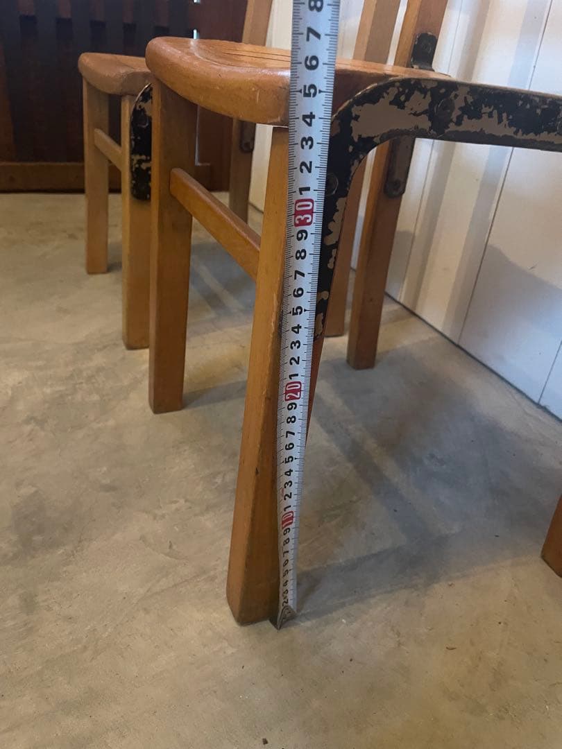 値下！フランス ヴィンテージ キッズチェア 2脚 木製 子供椅子 アンティーク