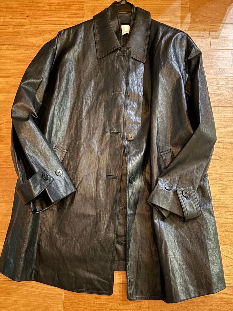 aere エコレザー ハーフコート ブラック 試着のみ FREE SIZE