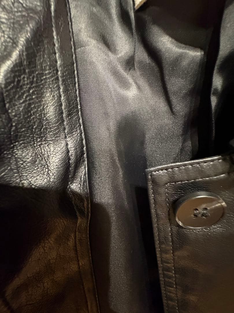 aere エコレザー ハーフコート ブラック 試着のみ FREE SIZE