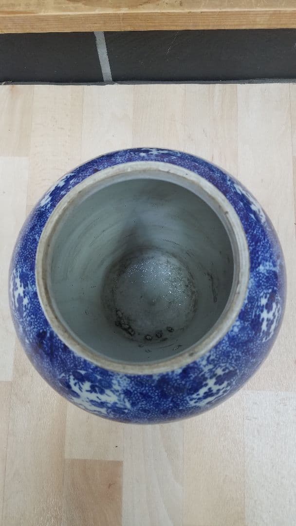 【沈香壺】　印判　微塵　窓絵　鶴亀　松竹梅　時代物　花瓶