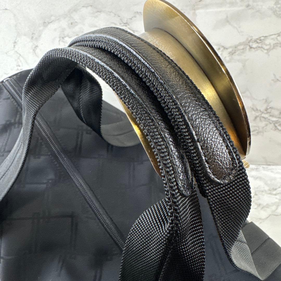 ほぼ未使用品 NINA RICCI ニナリッチ ナイロン総柄 ボストンバッグ 黒