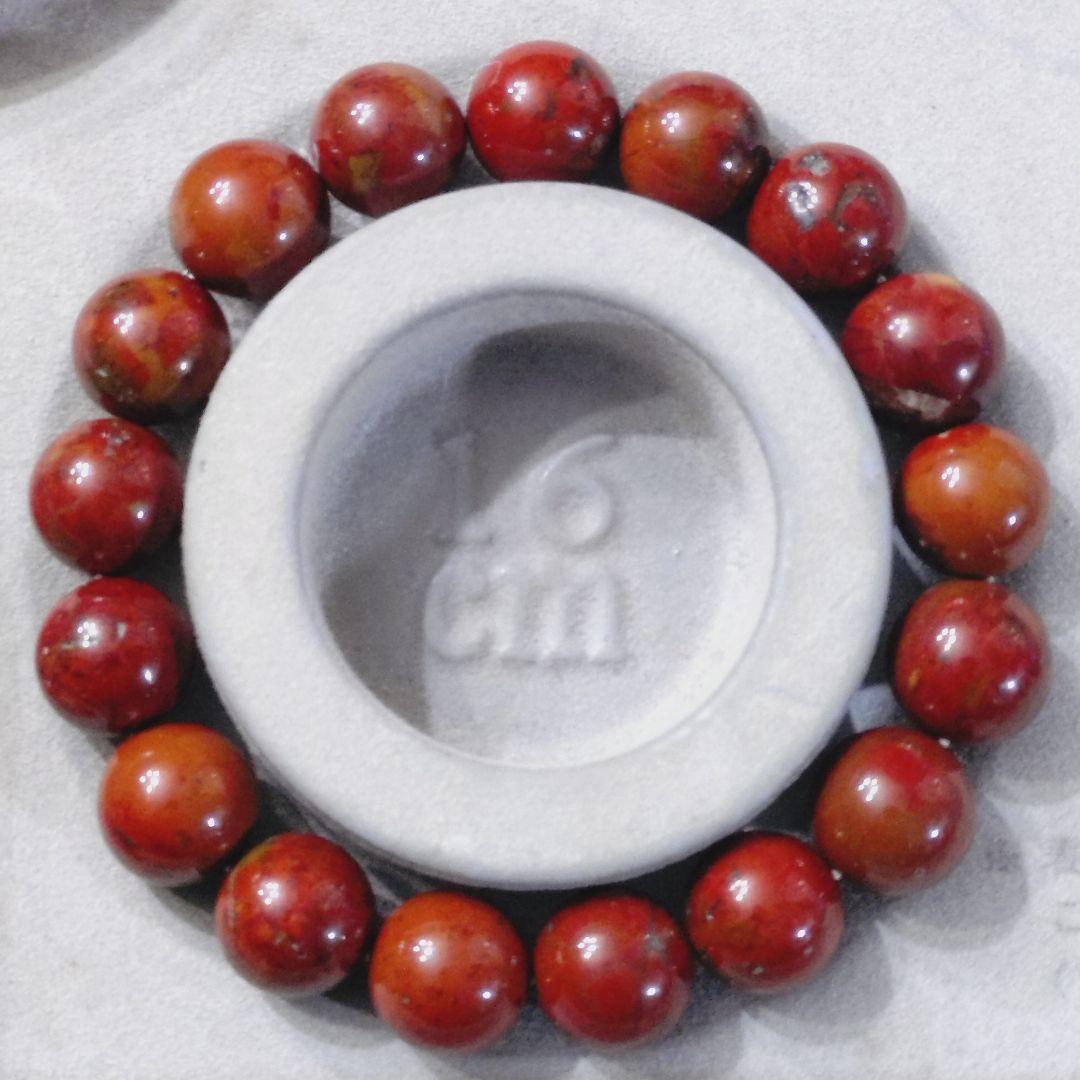 ★(ポメラブ！)佐渡赤玉石 12ミリ珠 ブレスレットB(SA 佐渡島産)