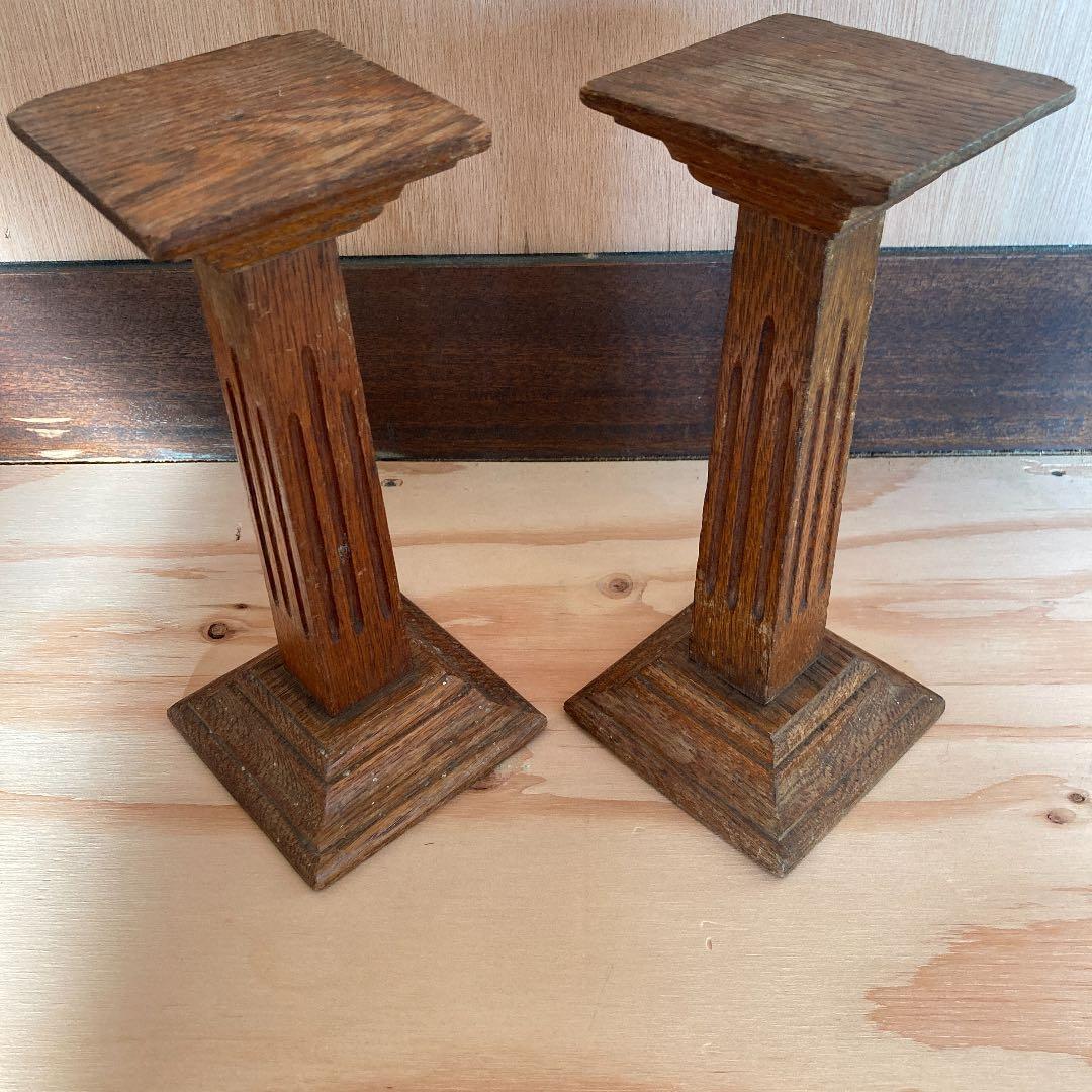 セールフランスアンティーク花器　木製飾り台　ビンテージ　ブロカント　1930年代