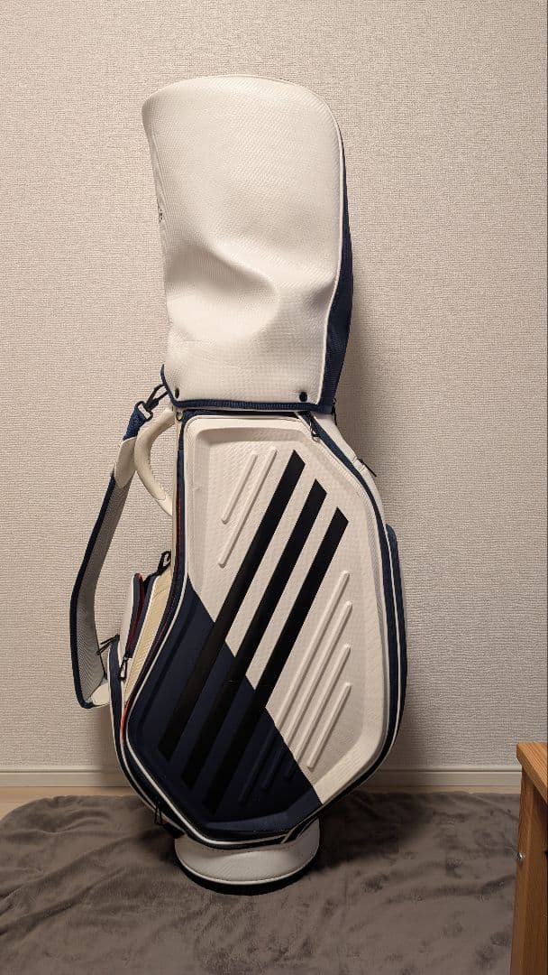 adidas ゴルフキャディバッグ ホワイト/ネイビー