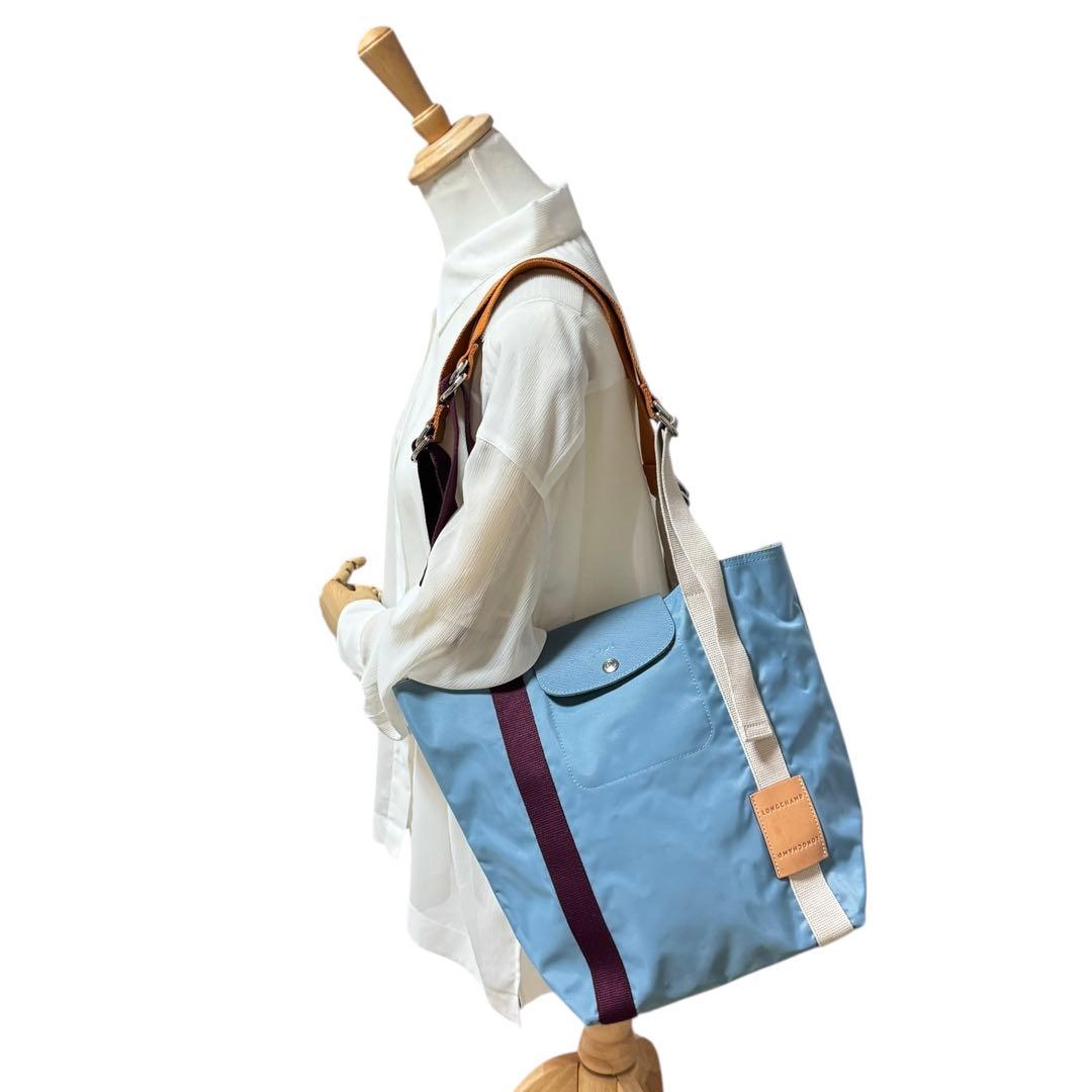 バッグ Longchamp Replay Limited Blue Tote 2023
