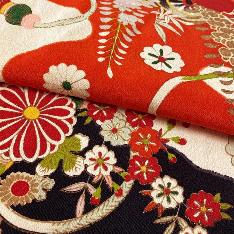 409ag15◎七五三 三歳 女児 着物&長襦袢 アンティーク 一つ身◎