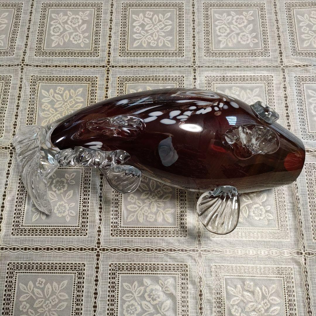 \"未使用\"　小樽北一硝子製『錦鯉』金箔