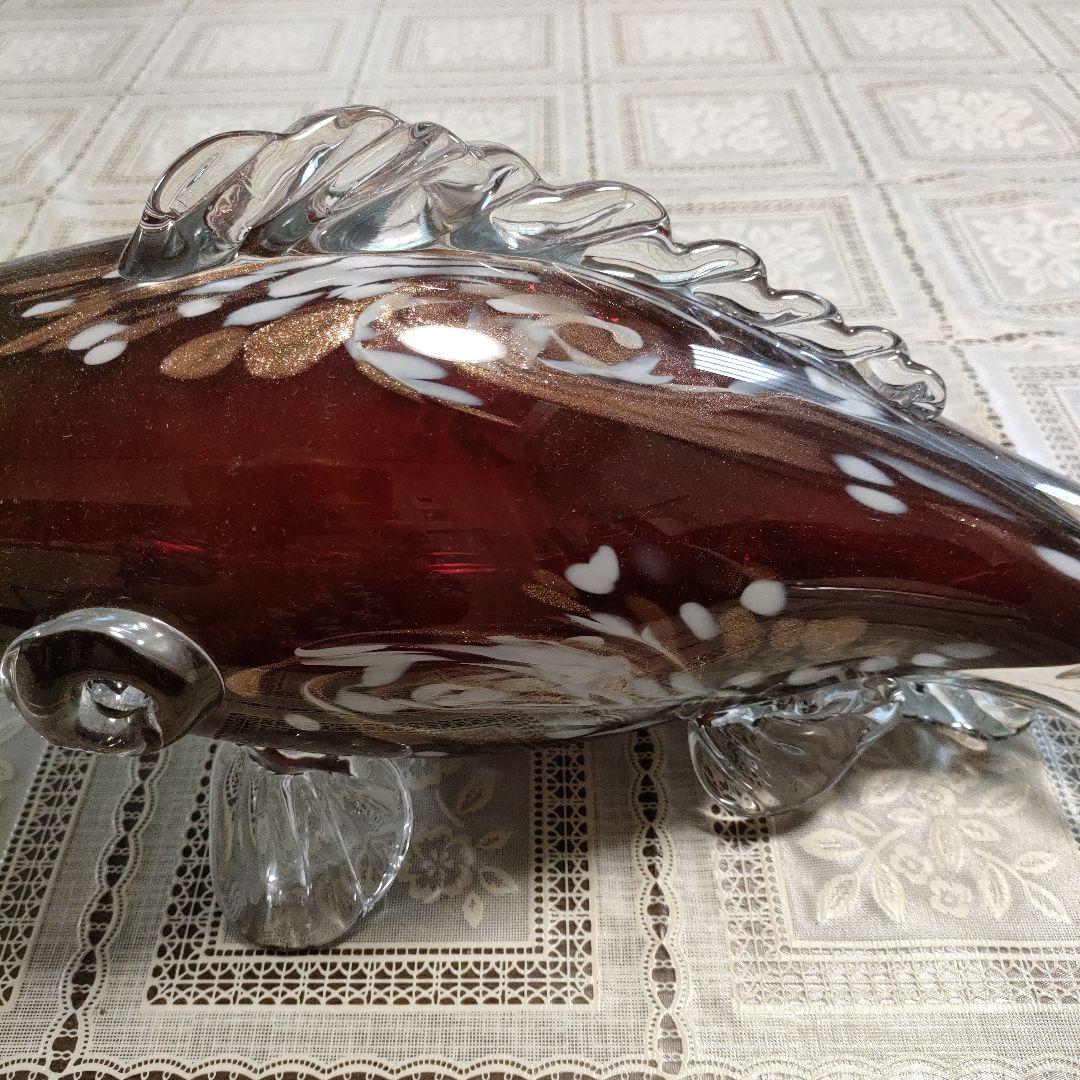 \"未使用\"　小樽北一硝子製『錦鯉』金箔