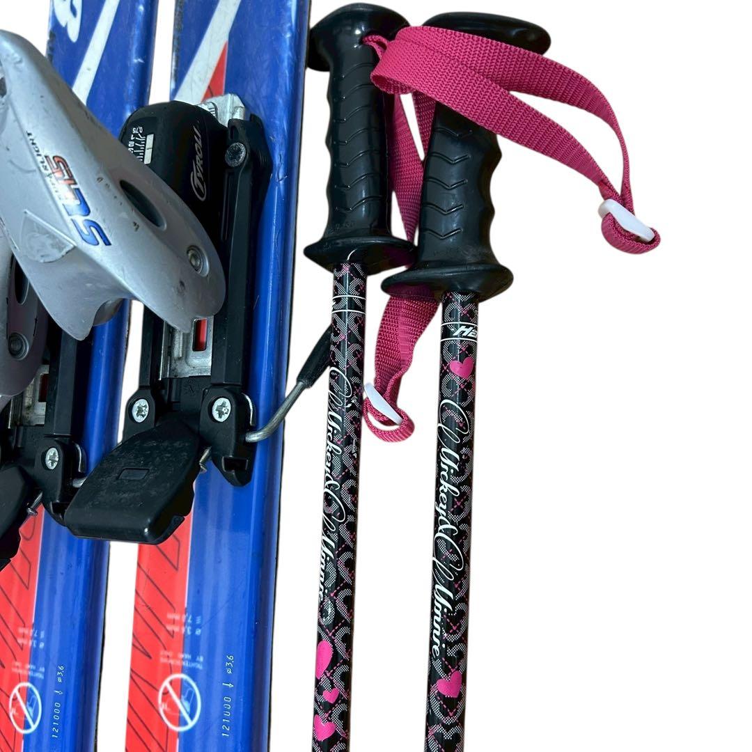 ⑩ジュニアスキー3点セット 板120cm/靴22cm/ストック 子供用フルセット