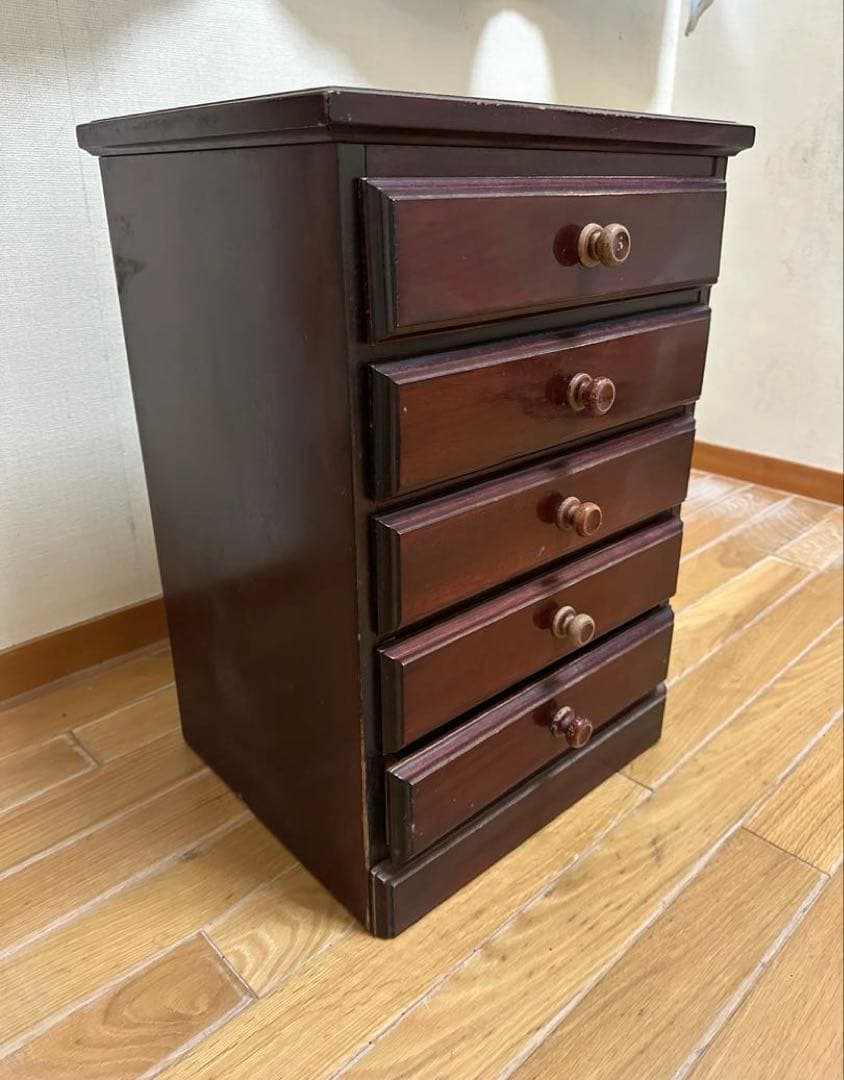 昭和レトロ　チェスト 5段引き出し 民芸風家具 アンティーク　古民家インテリア