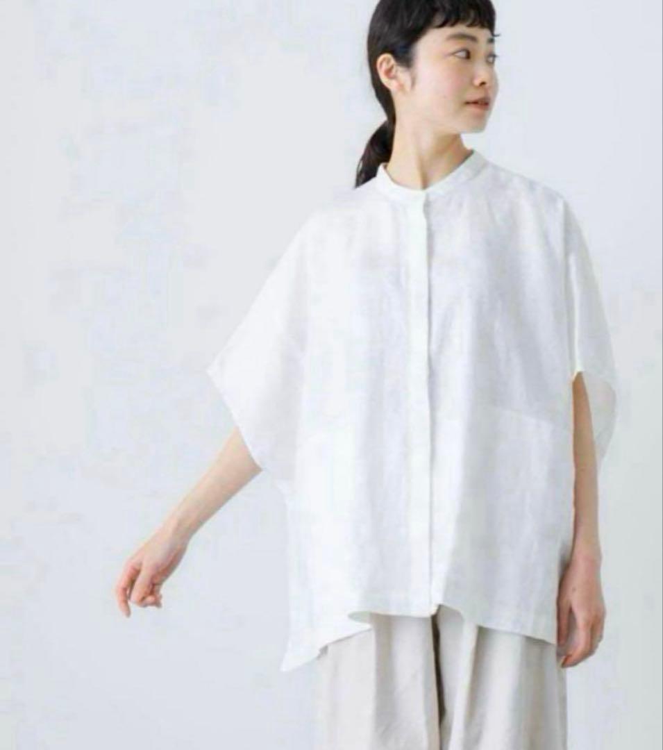 かぐれ リネンスクエアケープシャツ