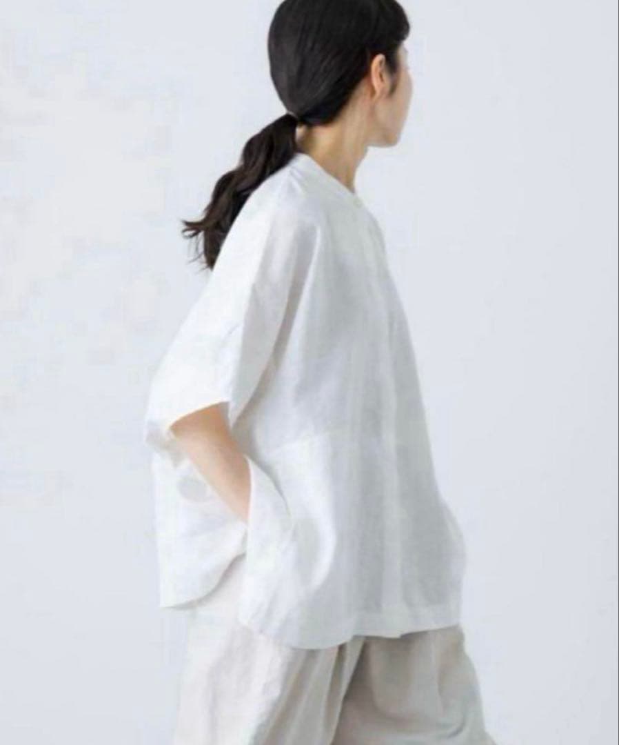 かぐれ リネンスクエアケープシャツ