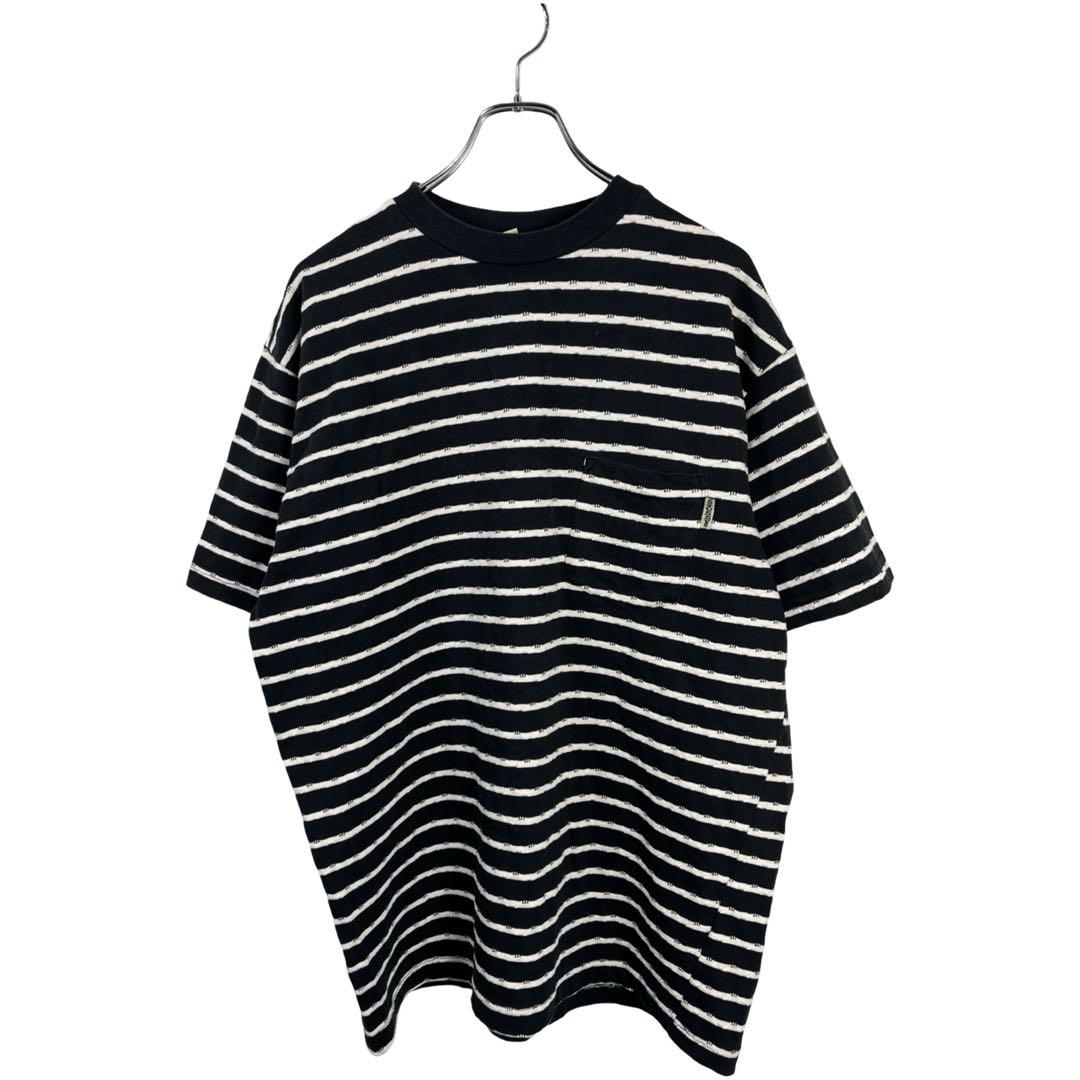 ●90s STUSSY オールドステューシー ボーダー　ポケット半袖　tシャツ