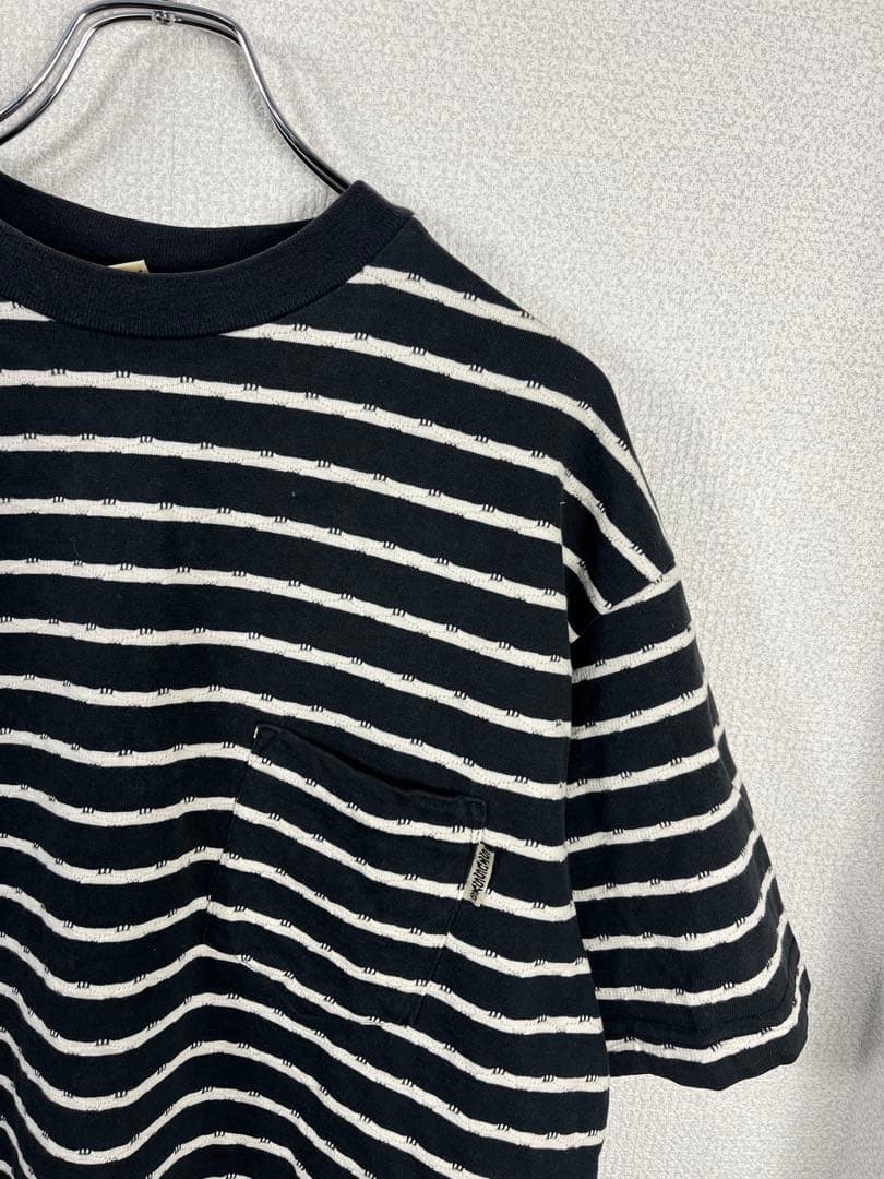 ●90s STUSSY オールドステューシー ボーダー　ポケット半袖　tシャツ