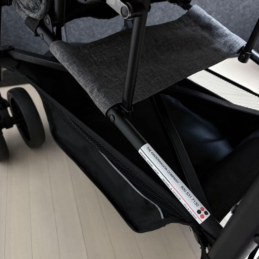 日本育児　キンダーワゴン　DUOシティHOP2 二人乗りベビーカー　グレーデニム